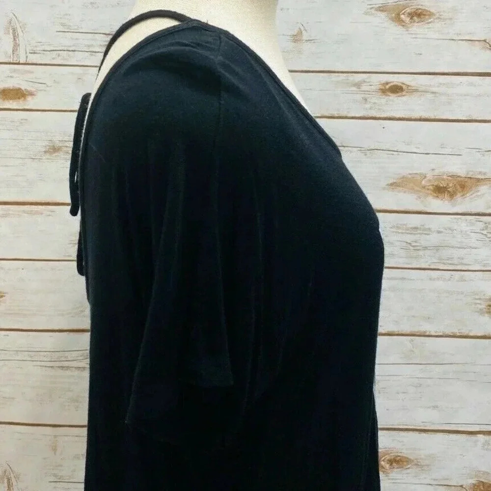 BETHANY MOTA Women Short Sleep Pull Over Scoop Neck "FRIDAY" Black Top Sz Medium - Picture 6 of 11